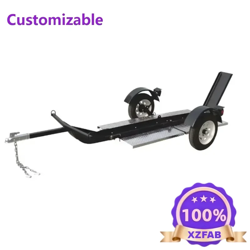 Factory Direct 2026 Hot selling single track foldable trailer/rear pull motorcycle freight trailer flash purchase