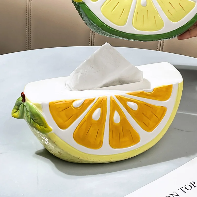 

Ceramic Lemon Tissue Box Ornament Elegant and Practical Home Decor