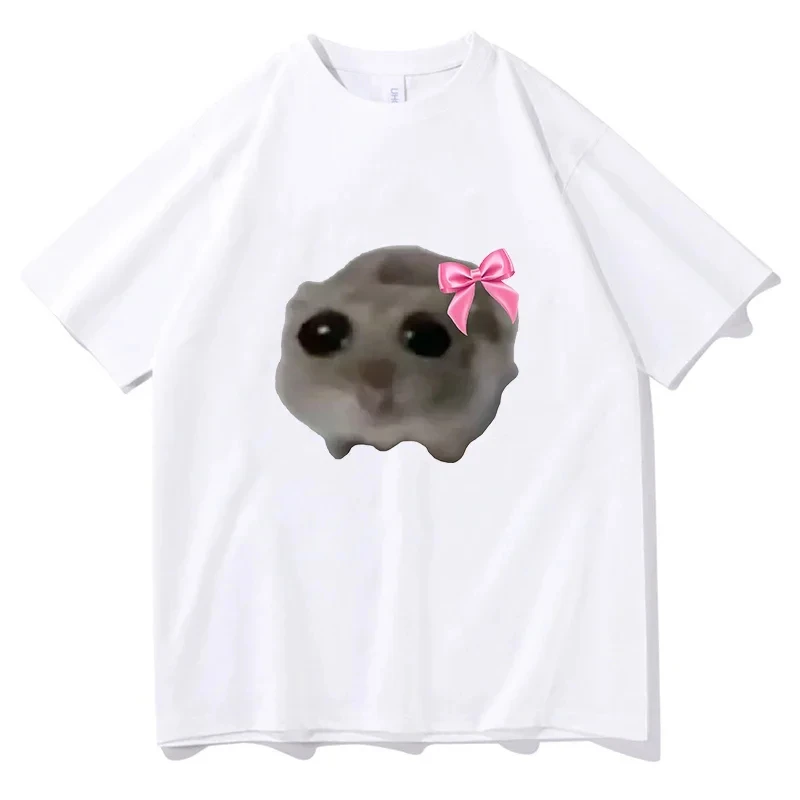 Sad Hamster T-Shirt Men O Neck Pure Cotton T Shirt Pure Cotton Unisex Fashion Short Sleeve Tees Clothes harajuku Streetwear Tops