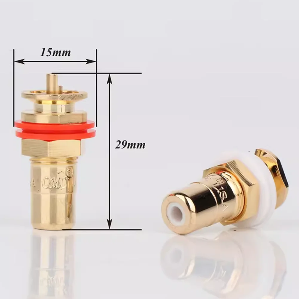 

Hifi Gold plate RCA Female Socket plug audio Panel Mount Plated silver-plated Jack Audio Amplifier Chassis Phono Connector