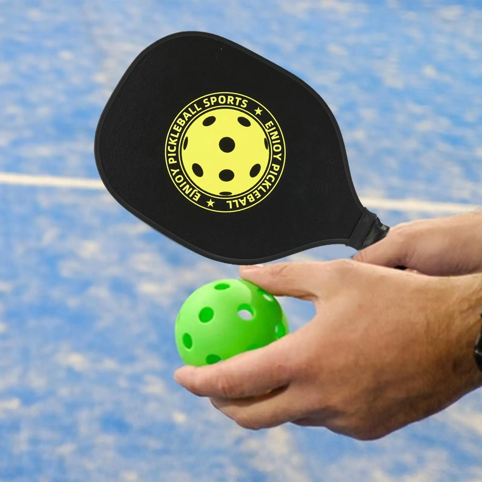 Raket Pickleball, raket Tunggal tahan lama dan ringan dengan bantalan pegangan nyaman untuk anak-anak dan dewasa luar ruangan