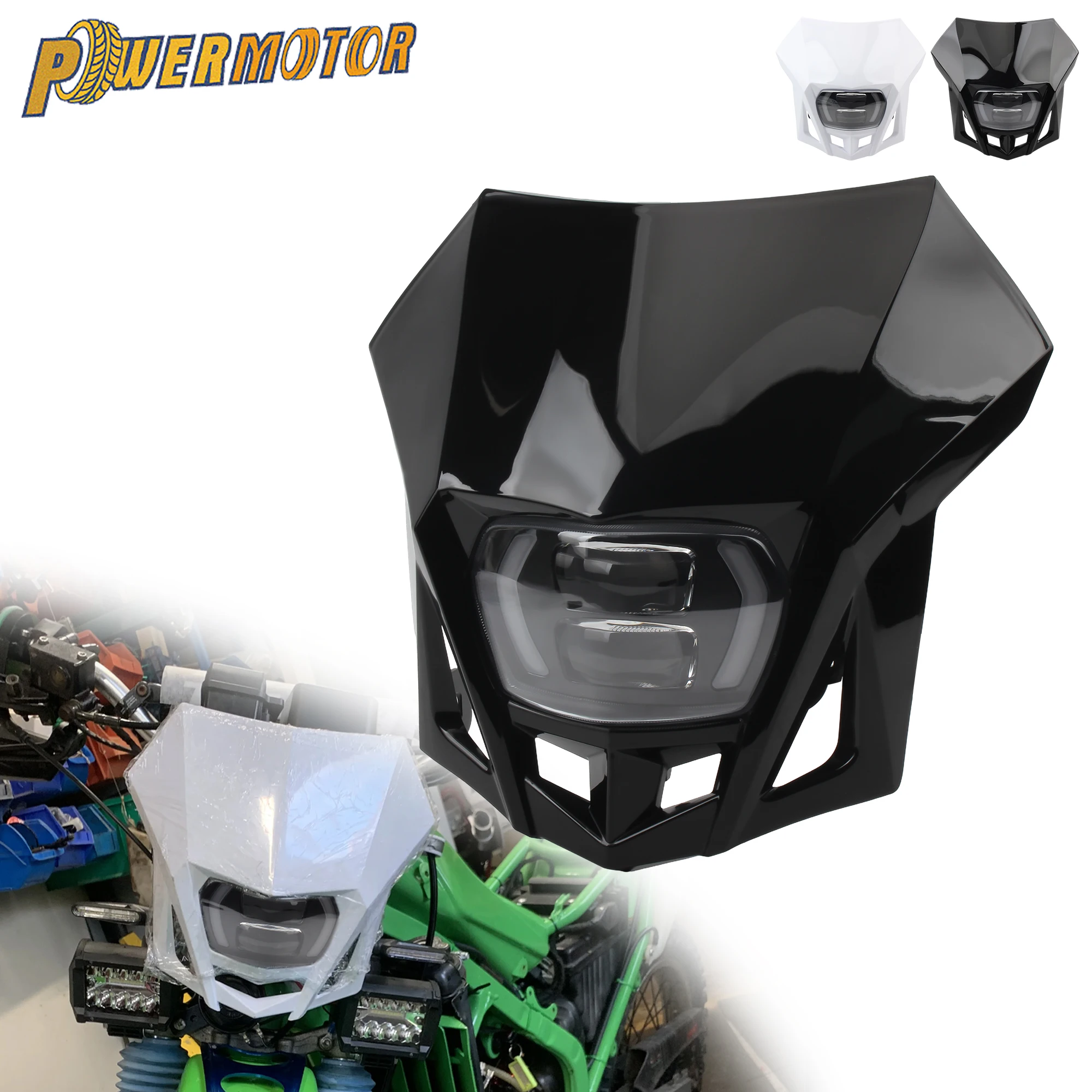 

Enduro Motorcycle LED Headlight Assembly for KTM Yamaha Kawasaki Suzuki Honda KLX CRF WR YZ 250 450 DirtBike Headlamp Modified