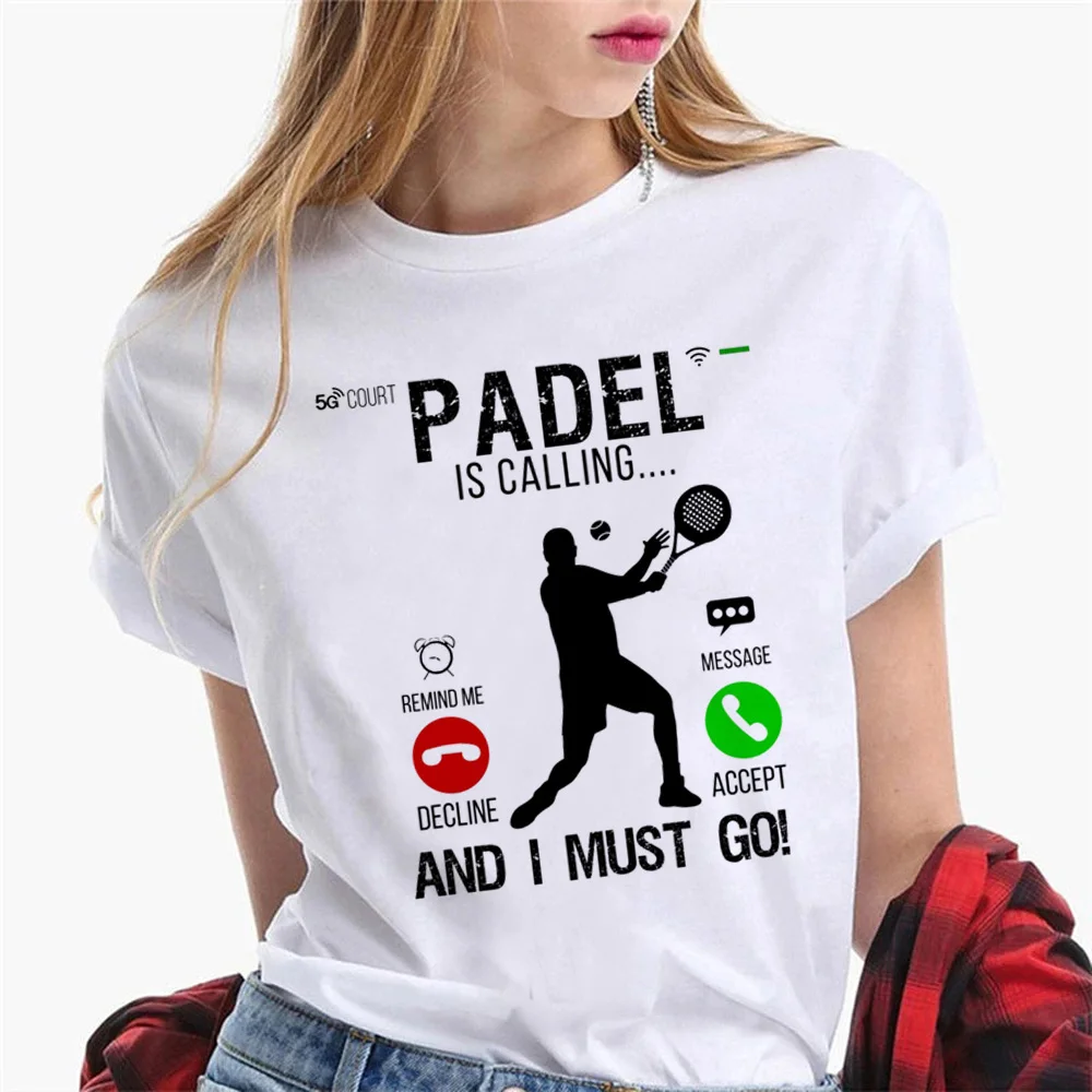 Padel Tee women comic designer streetwear Tee girl harajuku graphic clothes