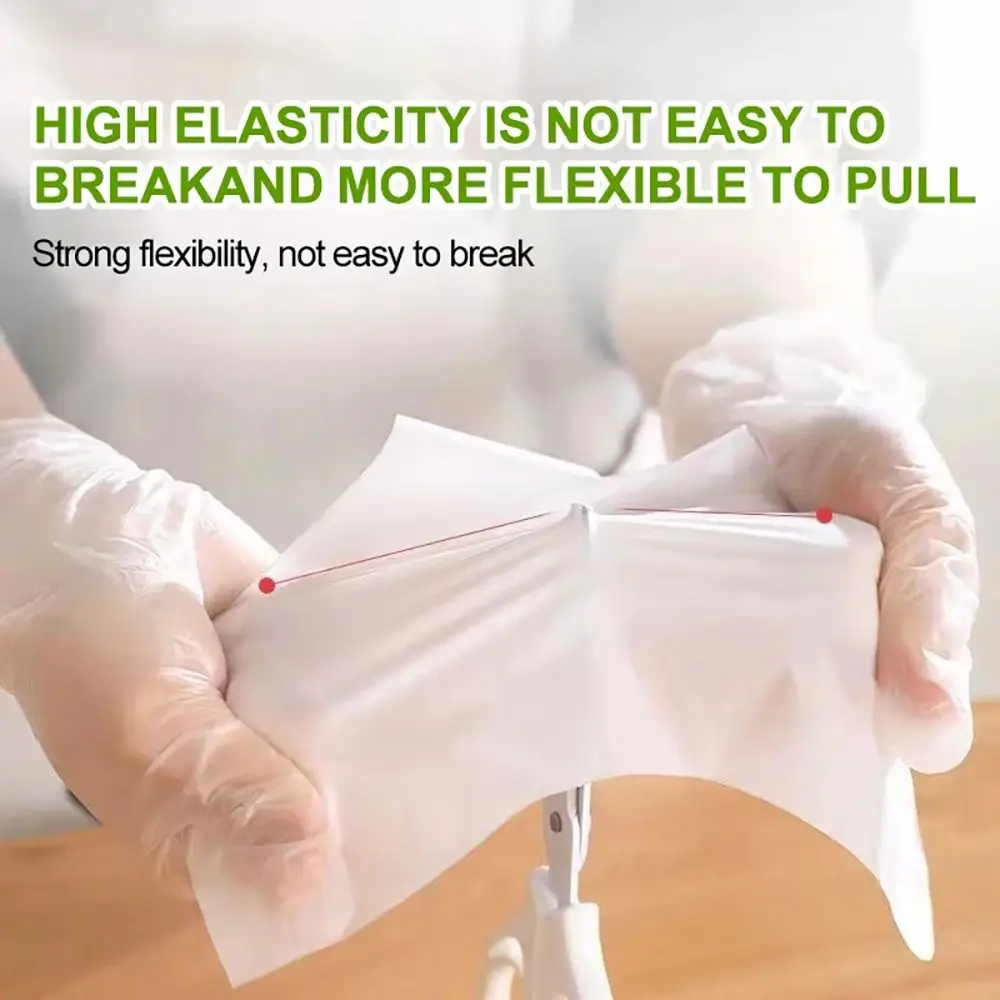 100Pcs Household Acid Work Safety Disposable Gloves Food Grade Transparent Cleaning Gloves Non-Slip TPE Latex Free Gloves