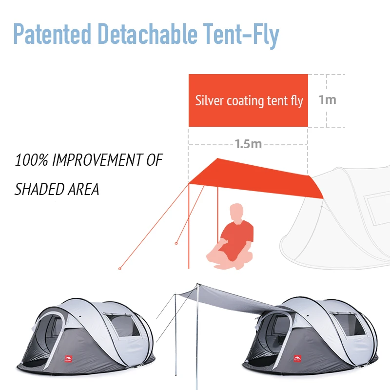 3-8 Person Full Automatic Quick Pop up Pitch Throw Up Tent Outdoor Camping Fishing Picnic Beach Ship Tent