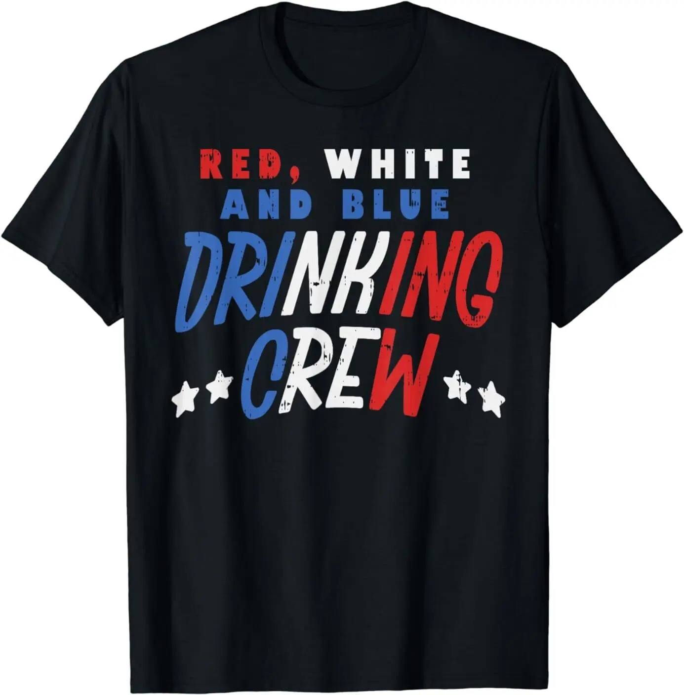 

NEW Red White and Blue Drinking Crew Funny USA 4th Of July Party T-Shirt S-3XL