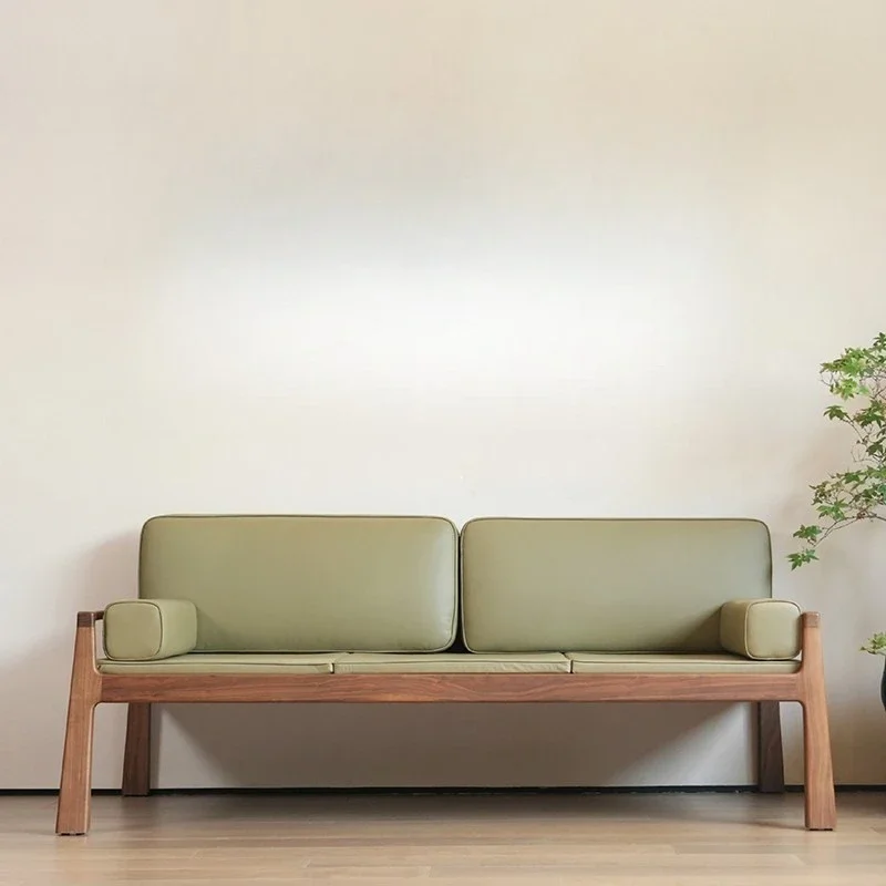 Minimalist Chinese walnut Arhat bed, solid wood multi-person sofa