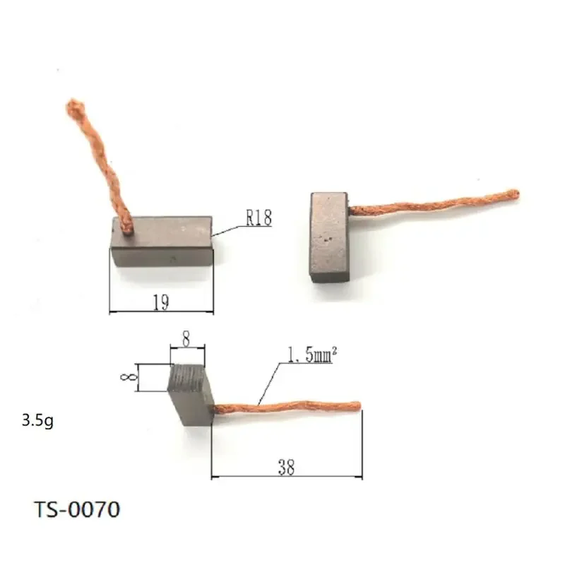 4pcs DIY Accessories Motor Carbon Brushes Set For Electric Motor Replacement, 8x8x19mm Power Tool Carbon Brushes