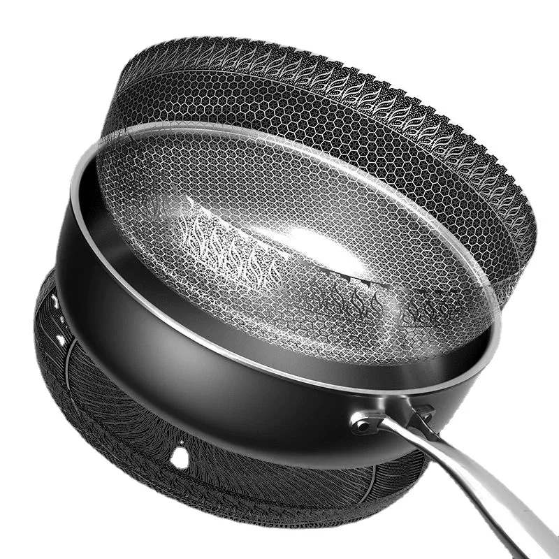 Multi-functional 316 Stainless Steel Pan: Non-stick, Oil-free and Smoke-free for All Kinds of Food