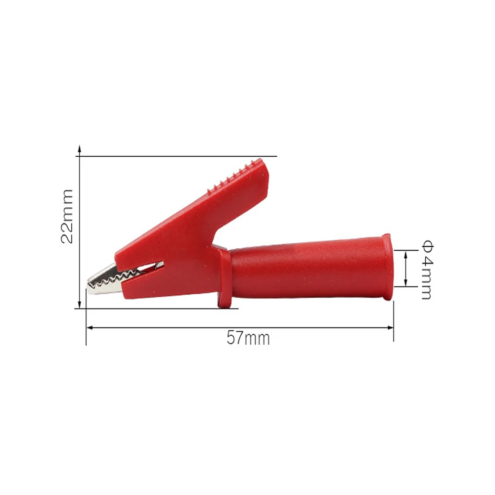 

10mm Opening Alligator Test Clip 20A Alligator Clip for Banana Plug 4mm Multimeter Pen Cable Probe Crocodile Clip Red Black 2PCS
