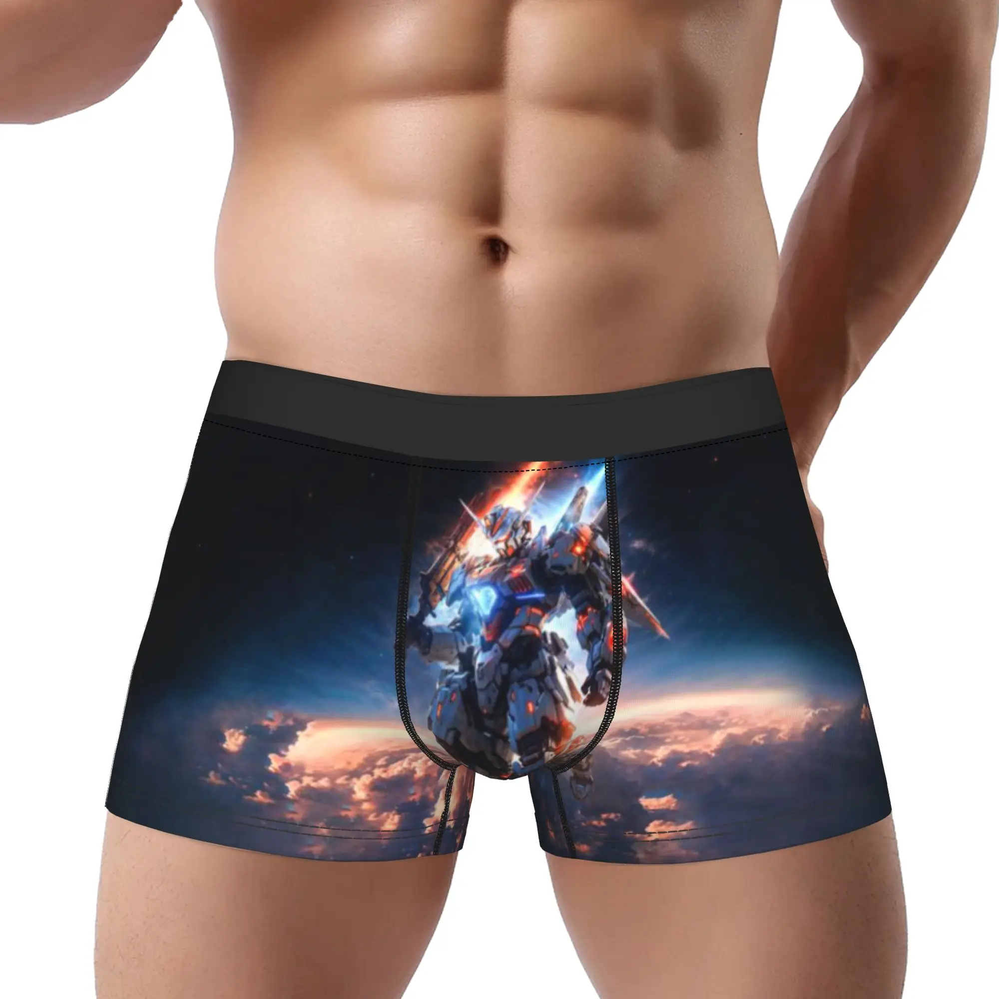 Space Robot Gundam Underpants Breathbale Panties Man Underwear Ventilate Shorts Boxer Briefs