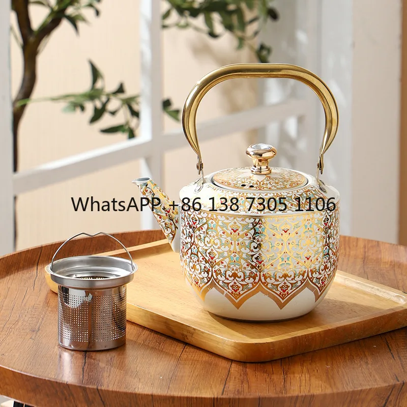 

Stainless steel pot household boiling water large capacity tea kettle induction cooker gas universal flower teapot