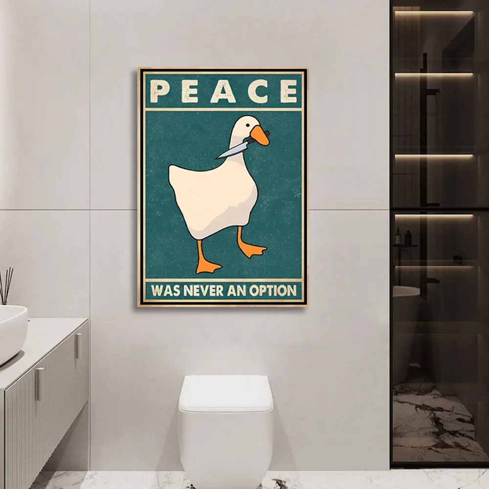 مضحك أوزة جدار الفن يطبع ، قماش اللوحة ، المشارك ، الكلاسيكية يقتبس السلام لم يكن خيارا ، صورة لغرفة المعيشة ، ديكور المنزل #4