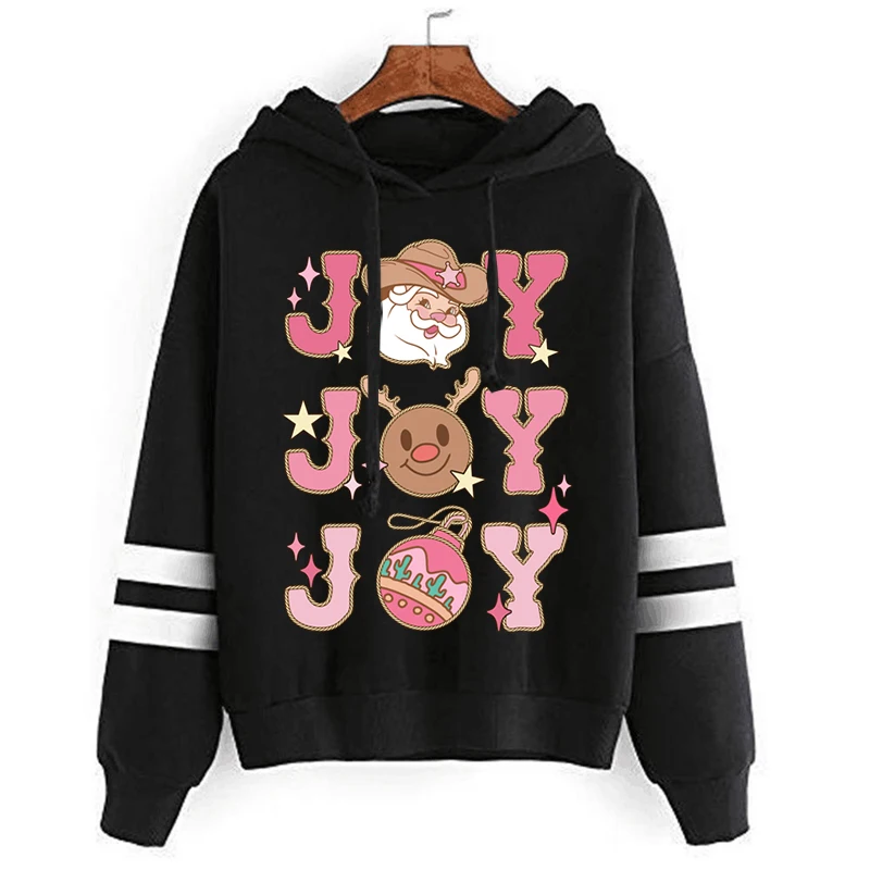 Western Joy Christmas Sweatshirt Hoodie Unisex Cowboy Hat Santa Christmas Gift Pullover Hoodie Christmas Cartoon Classic Hoodies