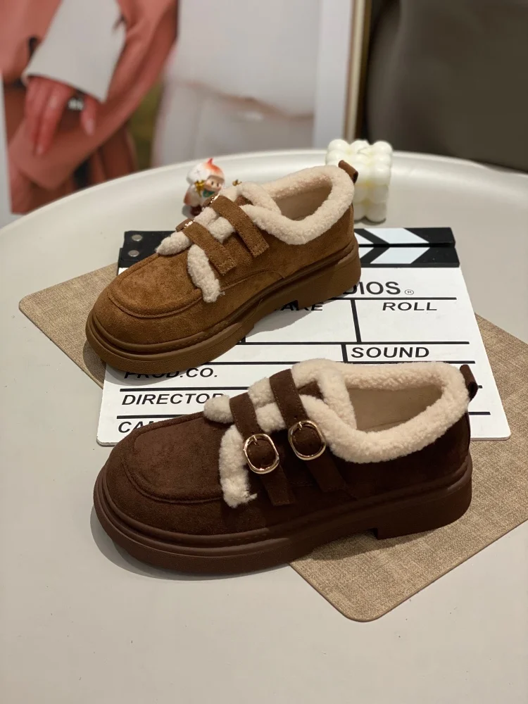 

Женские пушистые мягкие боты без шнуровки, верхняя одежда, модные, универсальные, удобные, легкие, повседневные, Thi Bot Fc...