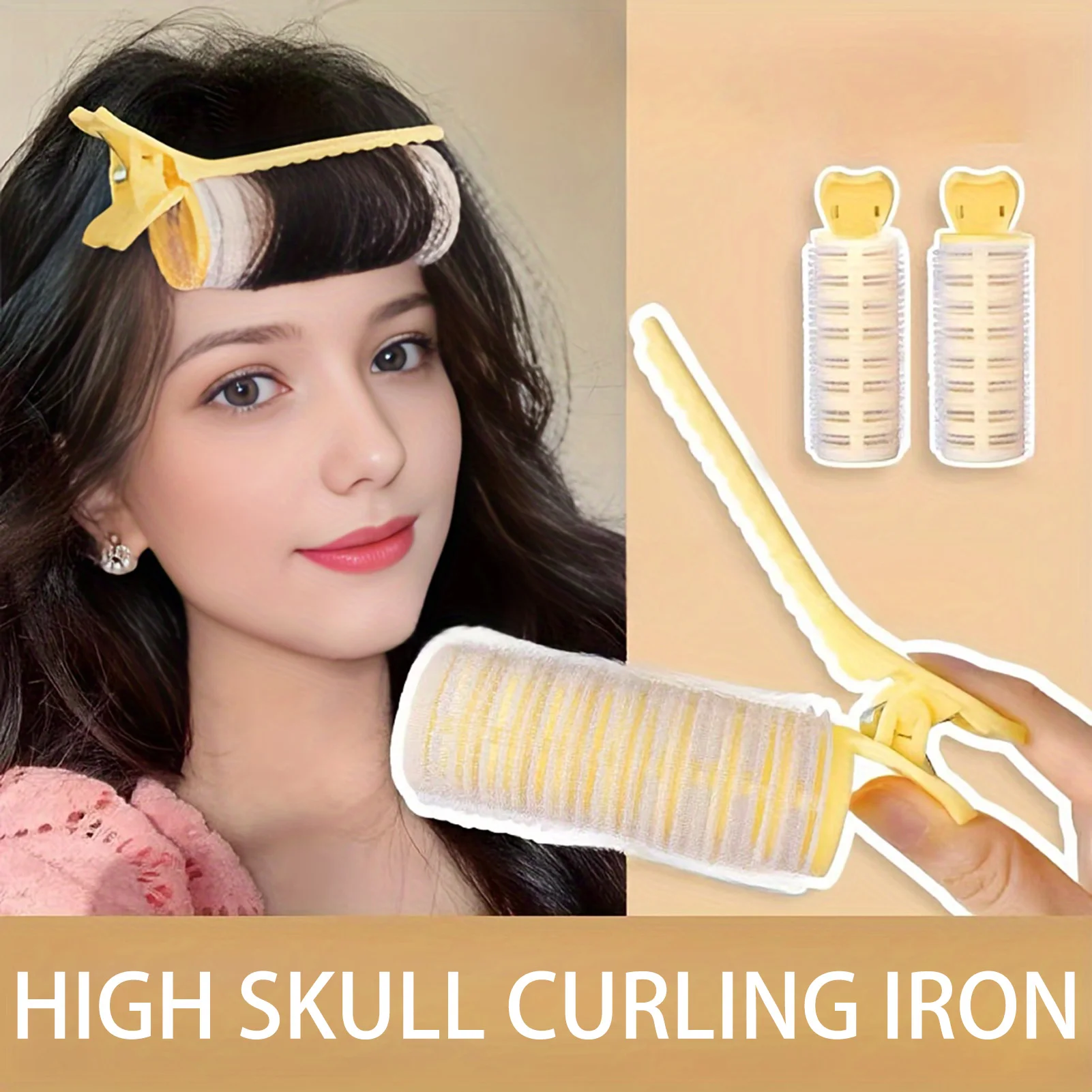 1/2pcs Fluffy Hair Roller Bangs Self Grip Traceless overnight heatless curler No Hair Damage Cranium Hair Roots hair Clip