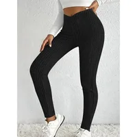 Plus Size 1XL-5XL Fashion Women's Solid Color Striped Autumn Leggings Ladies Casual Slimming Tights Bodybuilding Tights Leggings - Image 2