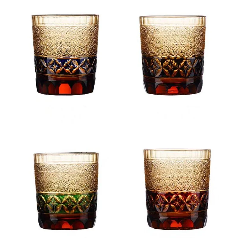 Стакан Edo Kiriko, уникальный стакан ручной работы, 8 унций, стеклянные стаканы для виски в японском стиле для холодного питья, подарки