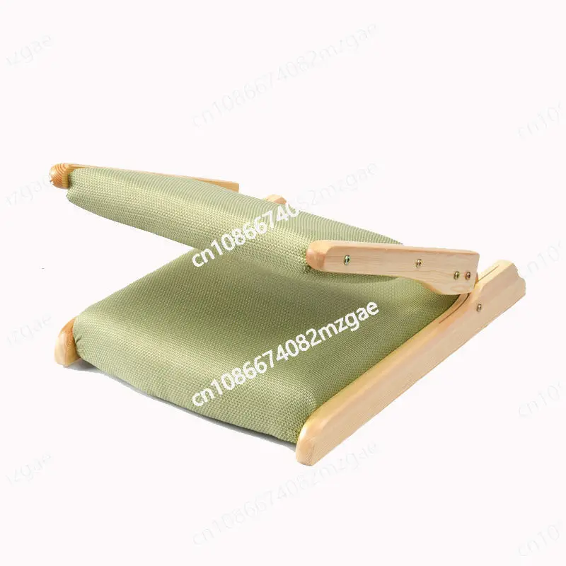 

Tatami chair Solid wood stool, backrest folding chair Legless lazy dormitory bed chair