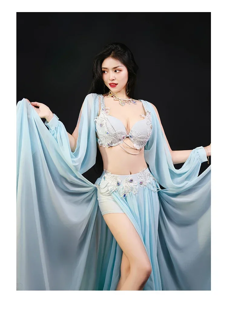 ชุดเต้นระบำหน้าท้องสำหรับผู้หญิงชุดเต้นระบำหน้าท้องแขน3ชิ้นชุดเต้นระบำหน้าท้องเซ็กซี่ชุดเต้นระบำหน้าท้องสไตล์ใหม่