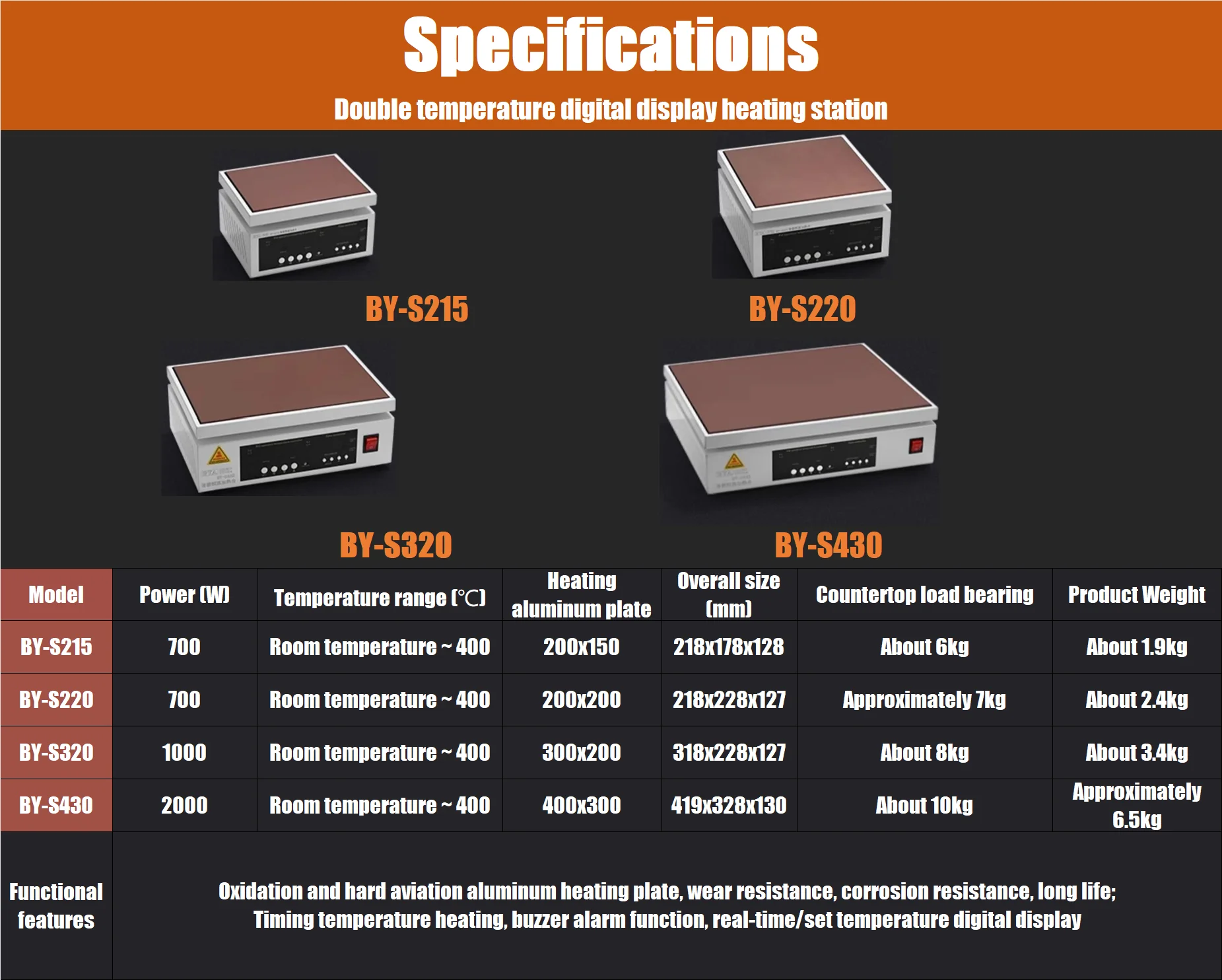 S320 300x200mm Heating Station Electronic Hot Plate Temperature Time Set 1000W 400℃ BGA Phone Repair Preheating Platform Tool
