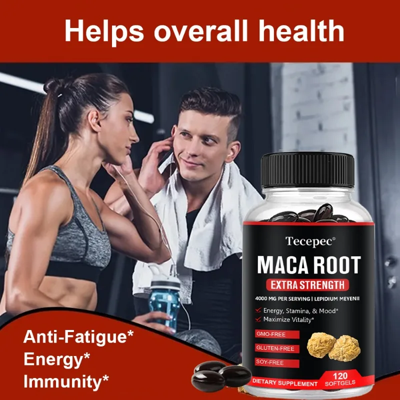 Black Maca Root, Natural Energy Supplement, Helps Relieve Fatigue, Boosts Energy, Improves Blood Sugar, 120 Veggie Capsules