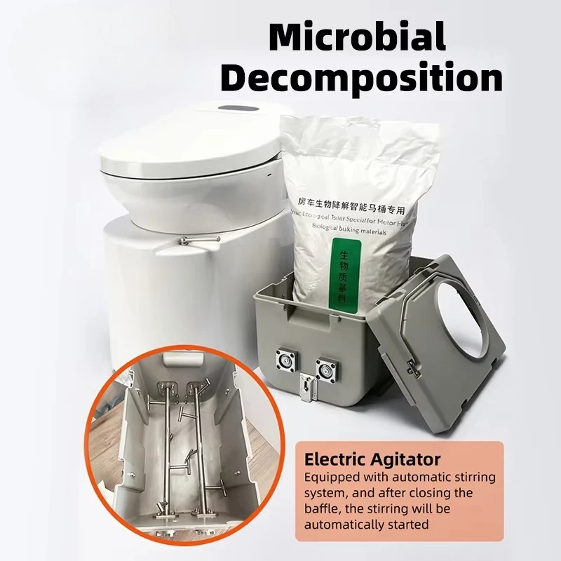 Eco‑Friendly RV Smart Electronic Toilet, Compact Mobile WC With Bidet For Motorhome Camper, Also For Boat And Yacht Living view 3