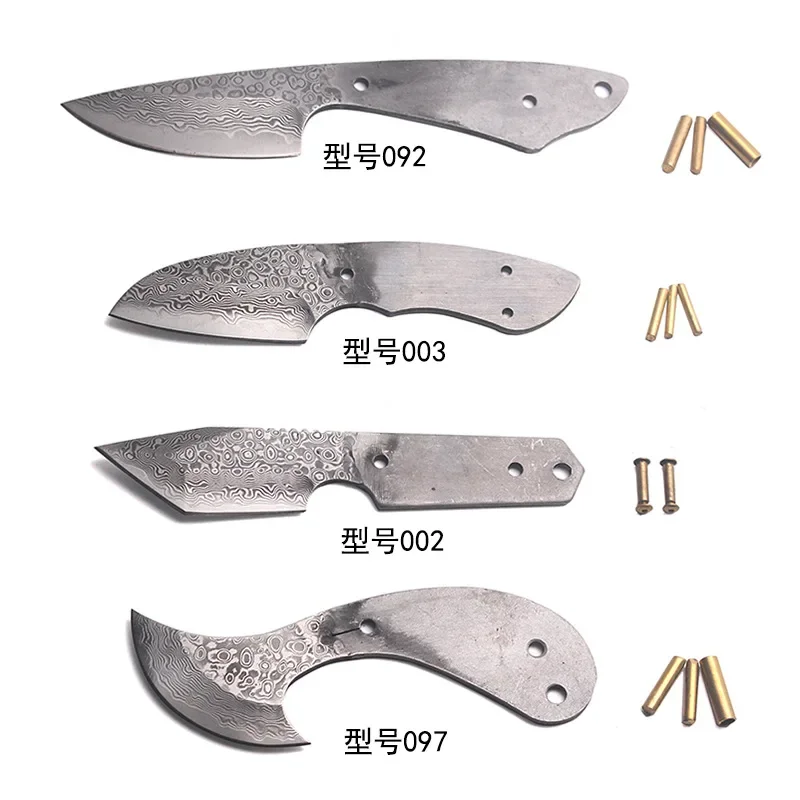 Dropship Outdoor Camping Fixed Blade Knife Blank Damascus Steel DIY Semi-finished  Knife Hunting Survival Tool Parts Accessories