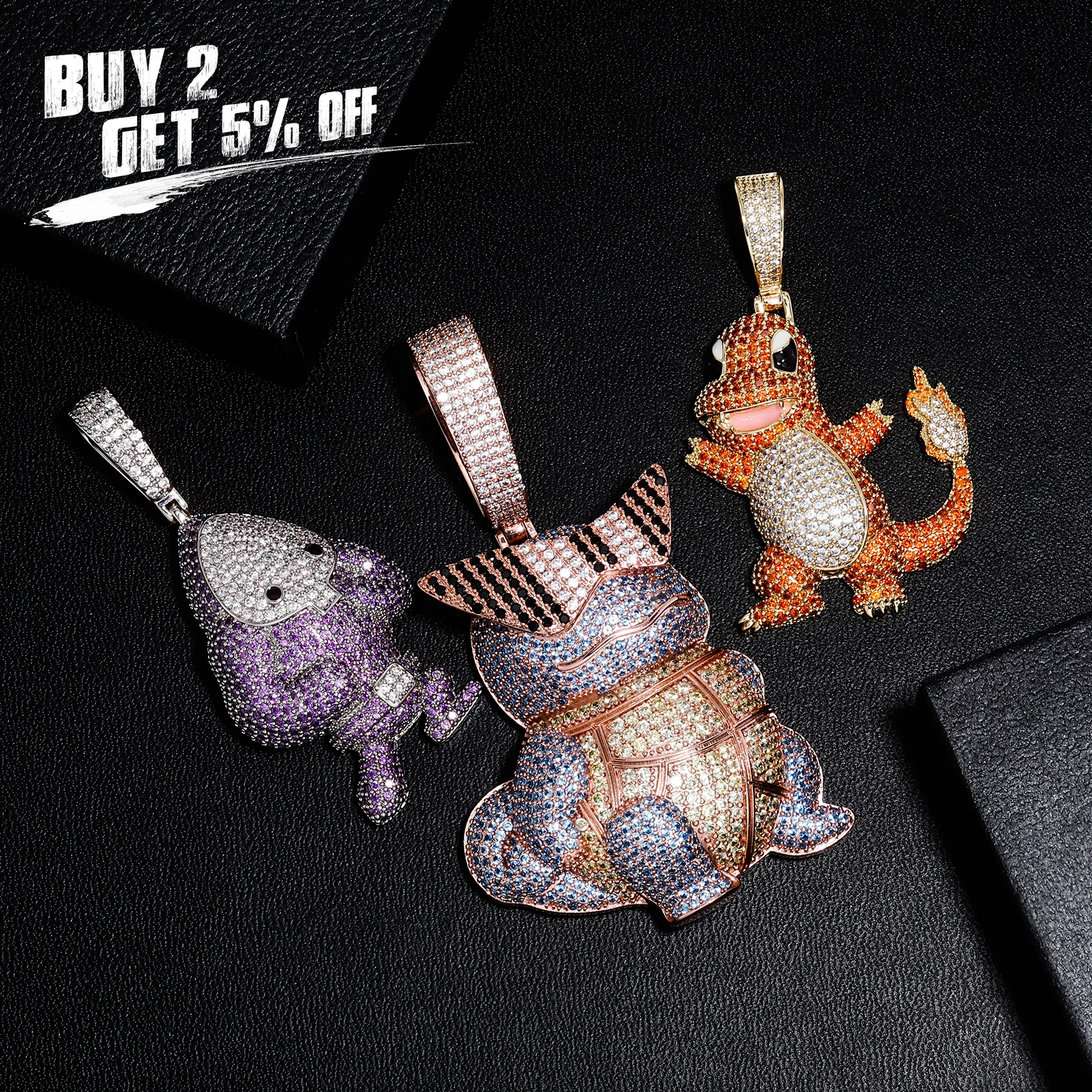 JINAO Fashion Necklaces 2022 NEW Animal Series Pendants High Quality AAA+ Ice Cravejado Cubic Zircon Men and Women Jewelry