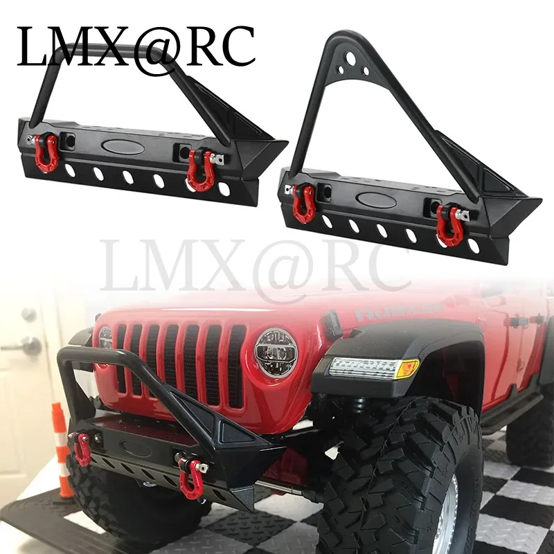 Metal Front Bumper With Winch LED Light For Axial SCX10 SCX10 II III Traxxas TRX-4 TRX4 1/10 RC Crawler Car Upgrade Parts