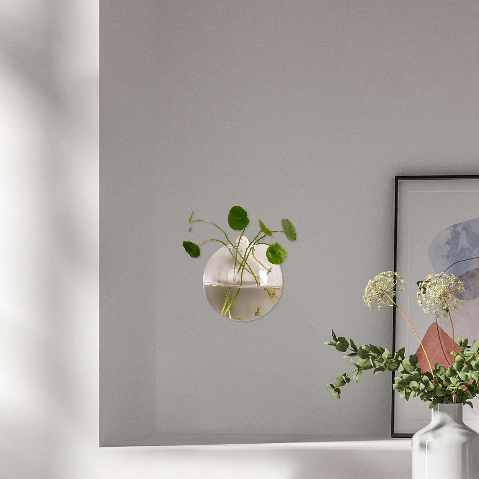 

Hanging Wall Vase Transparent Glass Hydroponic Planter for Plants Fish Bowl Desktop Propagation Station Air Plant Holder
