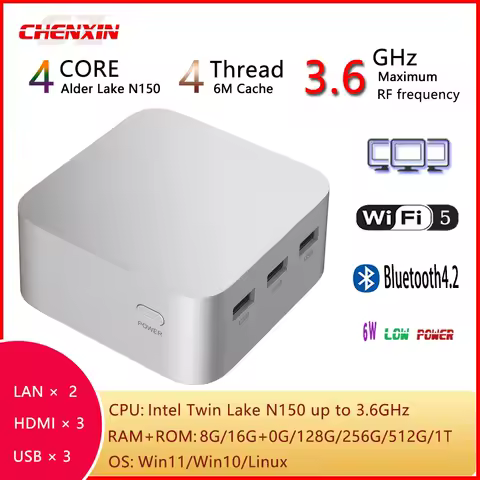 2026 T8 PLUS N150 MINI PC Win11 Win10 Ubuntu 8G/16G RAM 0G/128G/256G/512G/1T /2T ROM Mini Desktop RJ45 HD BT4.2 WIFI5 Pocket PC