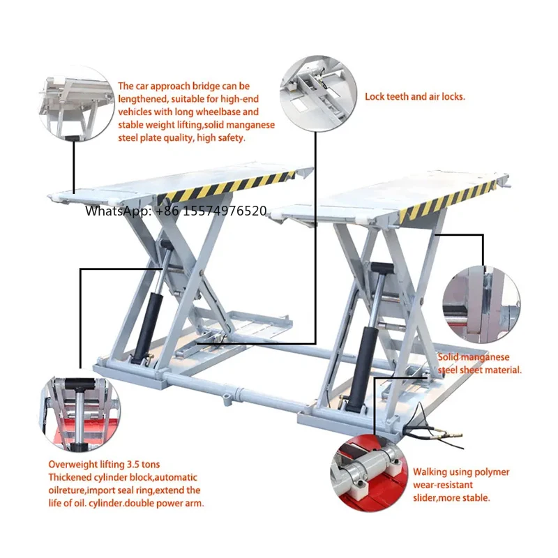 2026 Hot Portable Car Lift 10v/220v/380v Medium Lift 1.2m/1.4m Scissor Lift Home Garage Car Lift, Capacity 3000 /3500 /4000