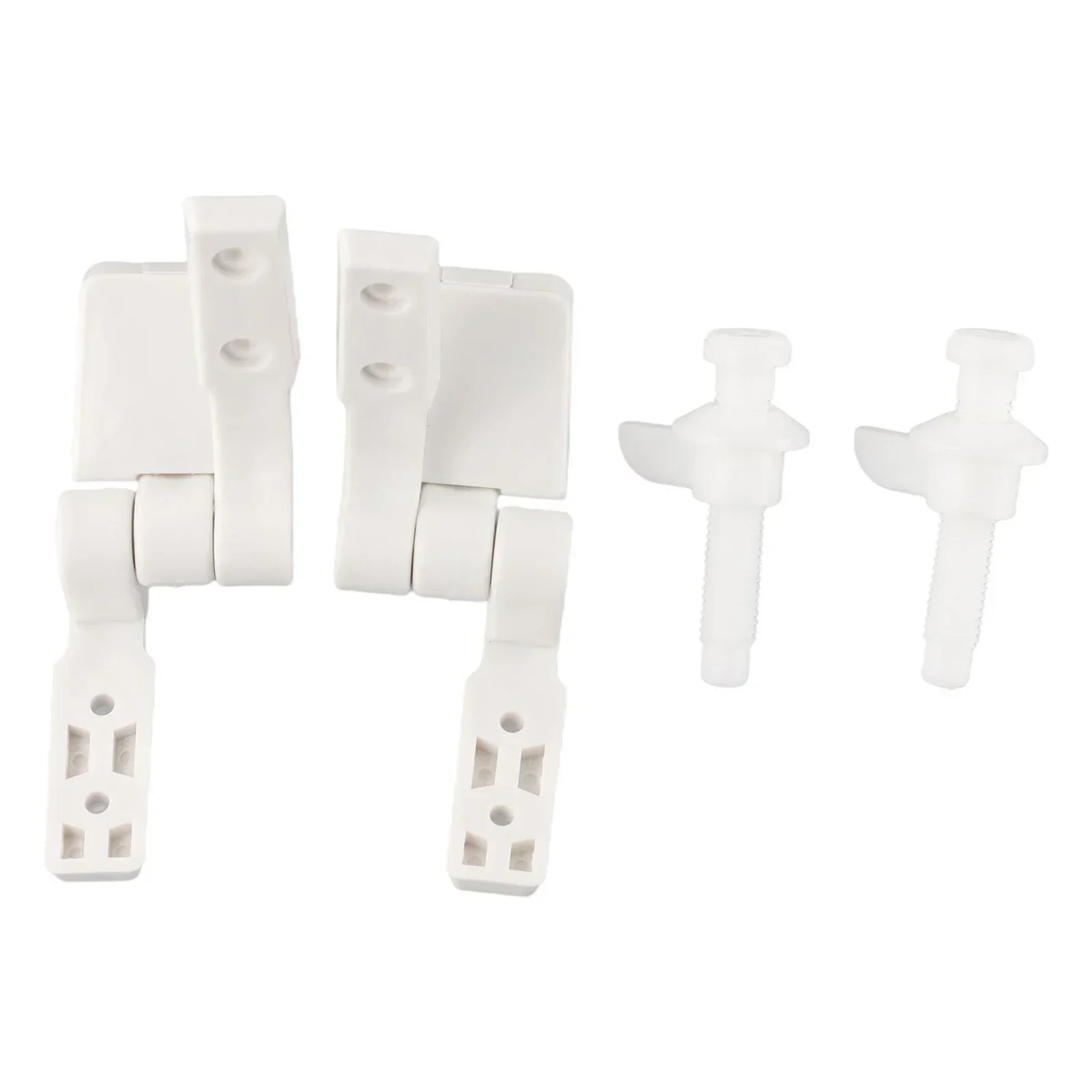 1 Pair White Plastic Toilet For Seat Lid Hinge Replacement With Bolts Screw Nuts For Flush Toilet Cover