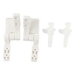 1 Pair White Plastic Toilet For Seat Lid Hinge Replacement With Bolts Screw Nuts For Flush Toilet Cover