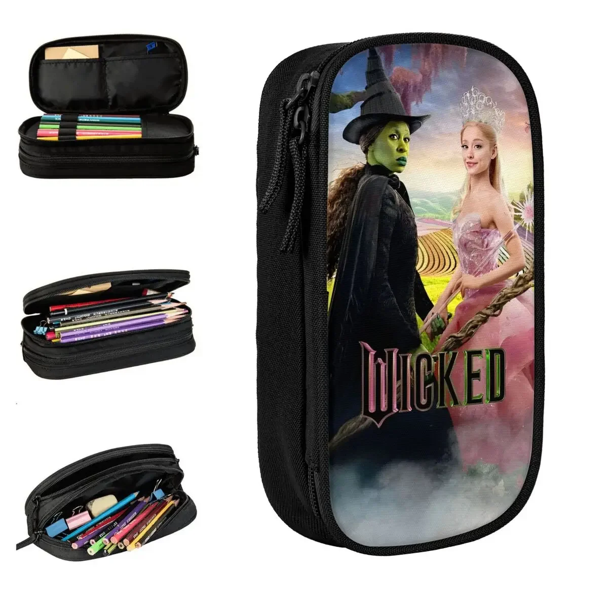 Wicked Musical Movie Pencil Cases Creative Pen Box Bag Student Large Storage Students School Zipper Pencil Pouch