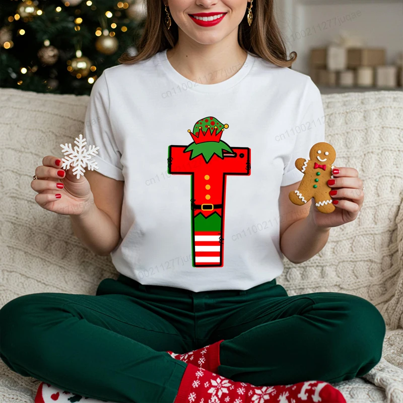 2026 جديد عيد الميلاد مطابقة الأسرة منامة سانتا الأبجدية طباعة عيد الميلاد ملابس الحفلات للآباء الاطفال عطلة عطلة هدية فكرة #4