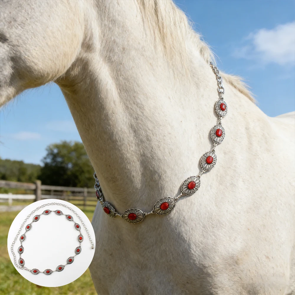 Collar western turquesa falso para perros y gatos – cadena ajustable - imagen 5