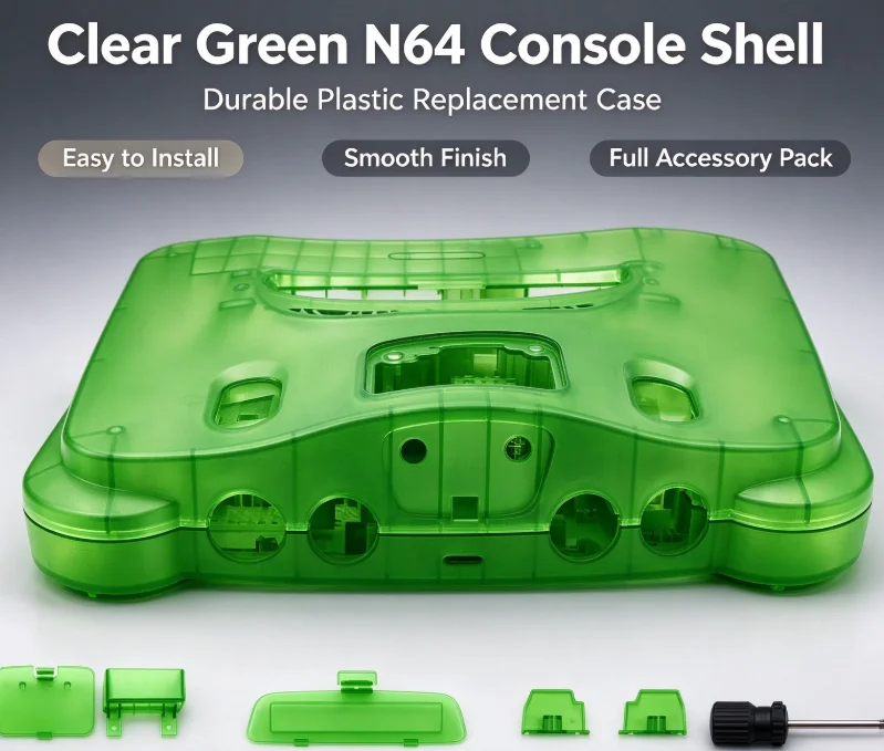 Replacement Plastic Shell for N64 Translucent Case for Nintendo N64 All Version Retro Video Game Console Transparent Accessories