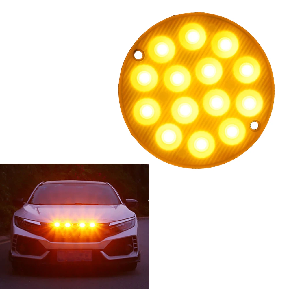 14LED Car Truck Light Emergency Signal Lamp Bulb Beacon Warning LED Hazard Flash Waterproof Round Safety Semaphore Strobe Lights