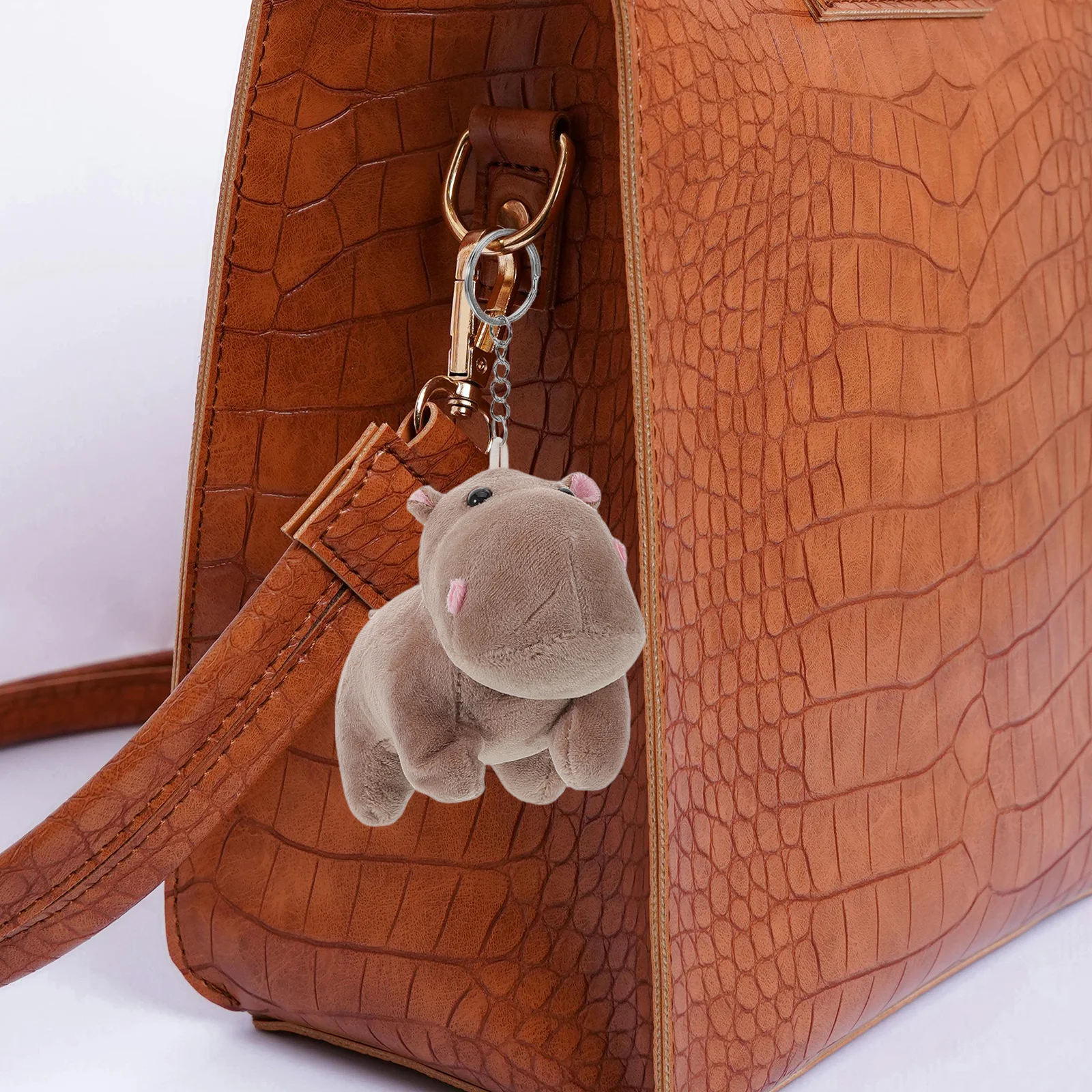 

Hippo Keychain Mini Keychain Realistic Design Soft Exterior for Home Office Car School Bags Backpacks Accessories