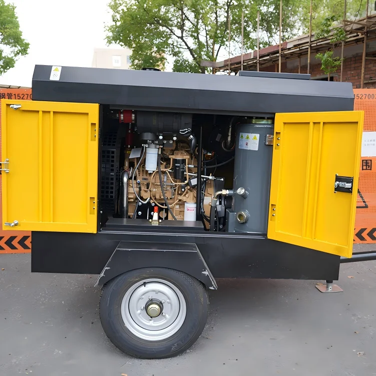 Nanxiang 191kw 21bar 460cfm High Efficiency Portable Screw Air Compressor Good Quality Mobile Air Compressor