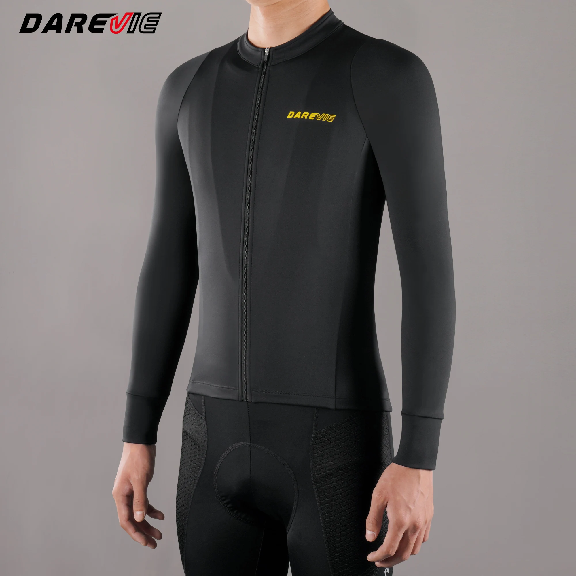 

DAREVIIE Cycling Jersey Winter Keep Warm Thermal Fleece Pro Level Cycling Jersey Man Anti UV Windproof Men's Cycling Clothing