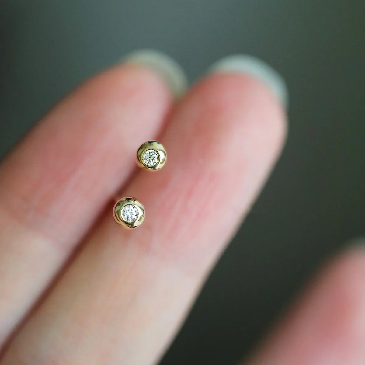 

[Cciris.Com] S925 Silver 14K Gold Plated Bubble Zircon Earrings Japanese Minimalist Wholesale Dainty Jewelry for Women