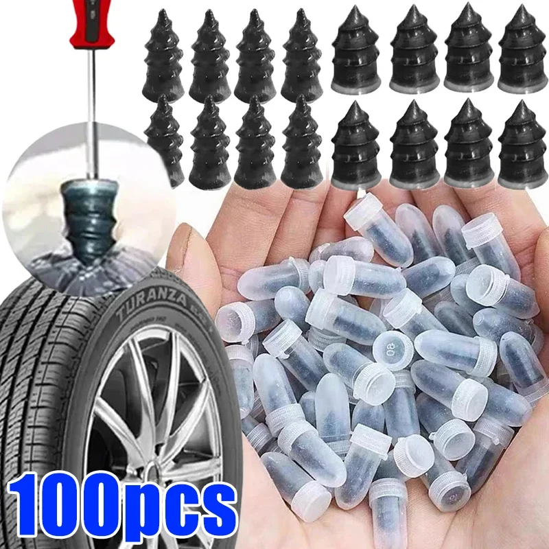 

10-100PCS Vacuum Tyre Repair Set For Car Motorcycle Scooter Rubber Tubeless Tire Repair Kit Glue Free Repair Tire Nails