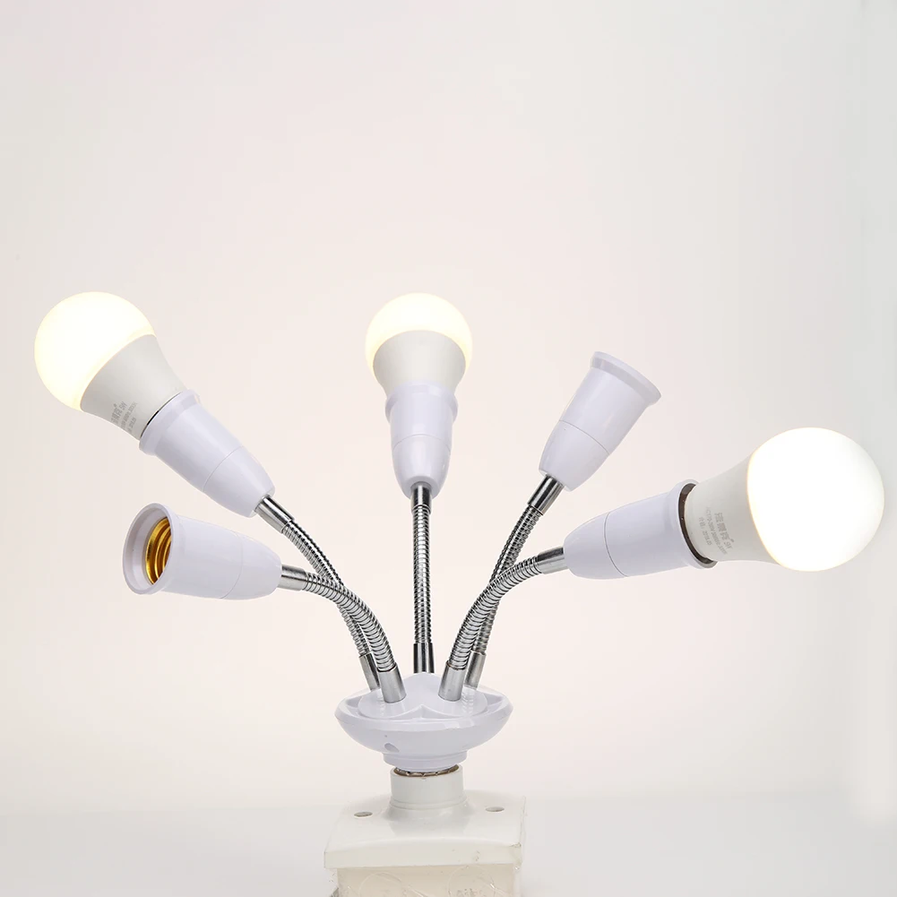 E27 Lamp White Base Adjustable Rotary LED Light Bulb Socket Holder Adapter Converter Easy To Use for Home Hotel