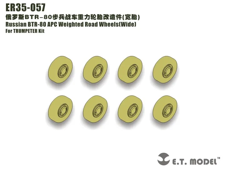 ET Model ER35-057 Russian BTR-80 APC Weighted Road Wheels(Wide) For TRUMPETER Kit