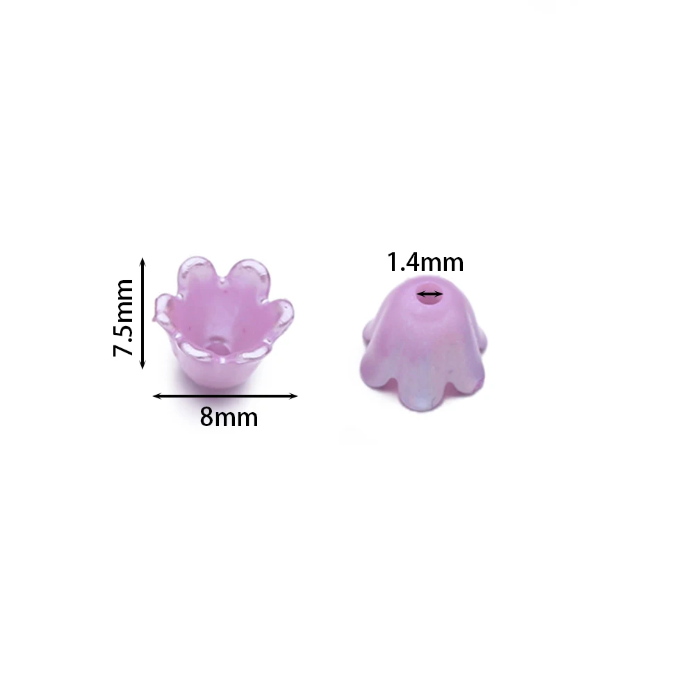 50pcs ABS Artificial Pearls Chime Flowers Beads Spacer Loose Beads for DIY Necklaces Bracelets Jewelry Making Craft Supplies