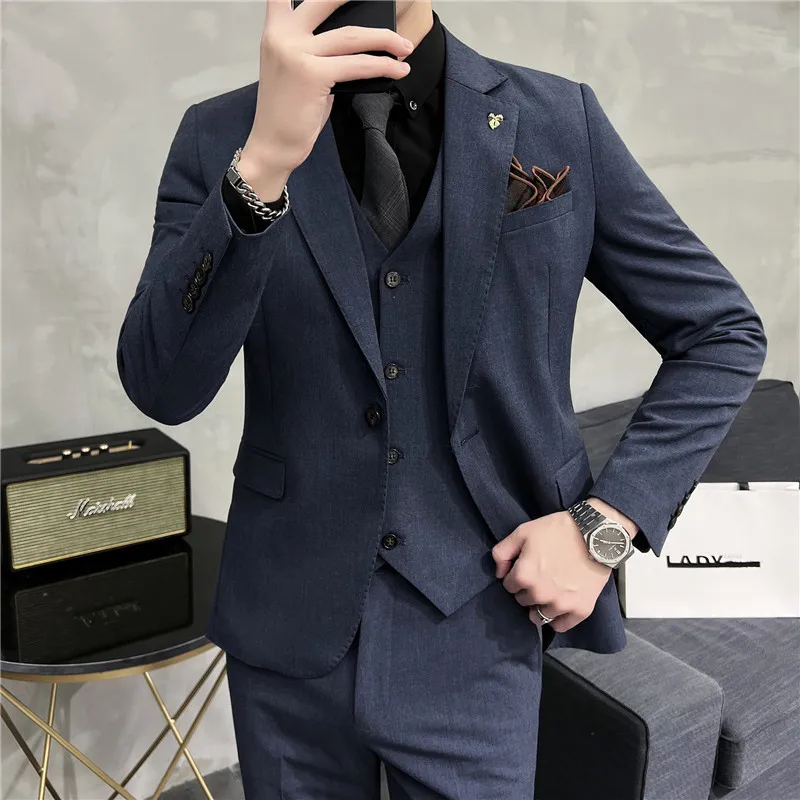 7170 Slim Fit Ein knopf einfarbiger Anzug