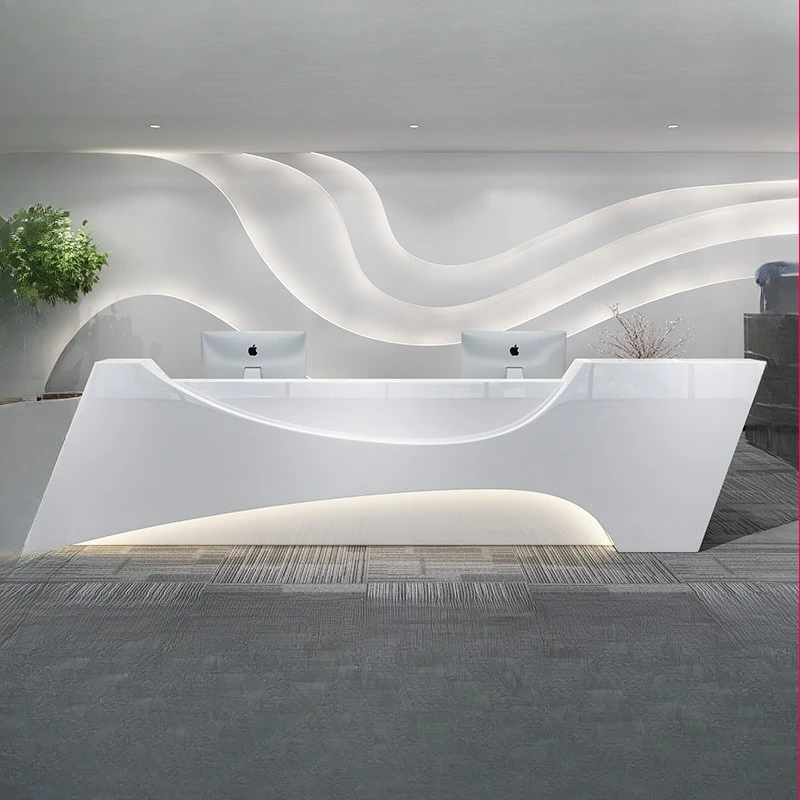 

Simple modern paint front desk creative paint office front desk reception desk service desk cash register bar counter